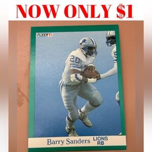 Barry Sanders 1991 Fleer Detroit Lions NFL Football Card